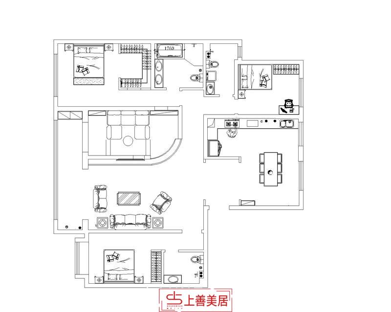 融創(chuàng)中心180㎡裝修效果圖