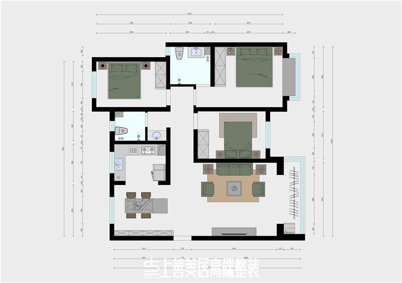 格調(diào)春天135平裝修效果圖